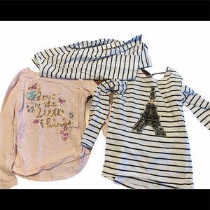3 girls long sleeve tees perfect for fall size 5/6